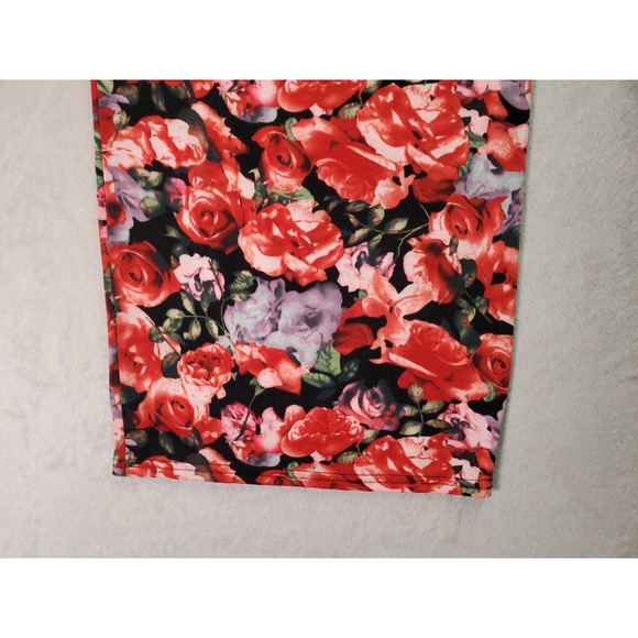 Club L Shift Dress Girls Sz 10 Black Floral Viscose Long Sleeve Off The Shoulder - Picture 3 of 8